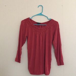 Orange 3/4 length sleeve shirt